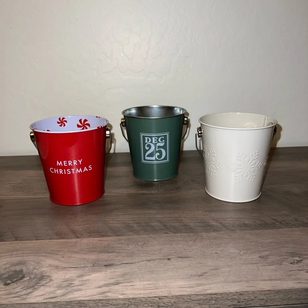 Target Bullseyes Playground Mini Tin Christmas Pails Set of 3